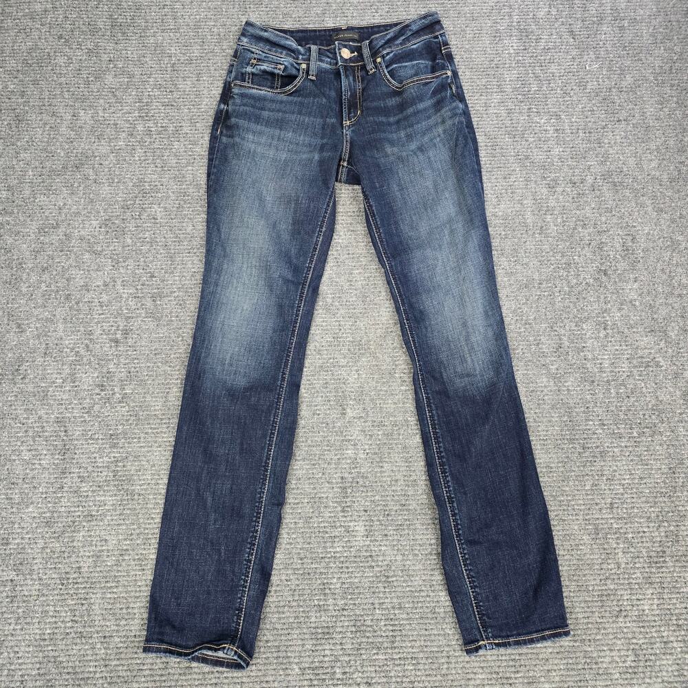 Silver Jeans Co Boyfriend Womens 27x29 Dark Wash Stretch Denim Jeans
